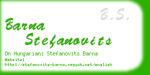 barna stefanovits business card